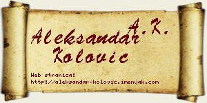 Aleksandar Kolović vizit kartica
